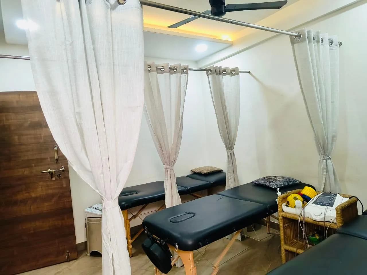 Physiotherapy treatment bays at the clinic